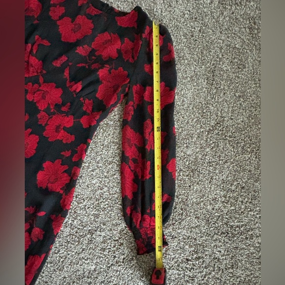 FORE Women’s Black Red Midi Dress. Size S. Floral Poppy Print. Lined. Gorgeous! - Picture 9 of 14